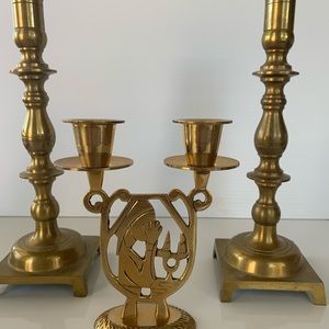 Vintage Brass candle holders